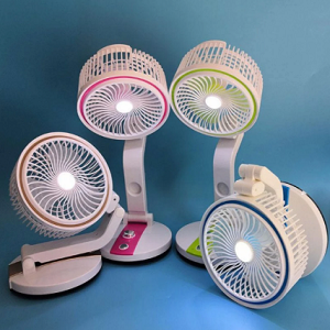 RECHARGEABLE & FOLDABLE FAN WITH LED LIGHT